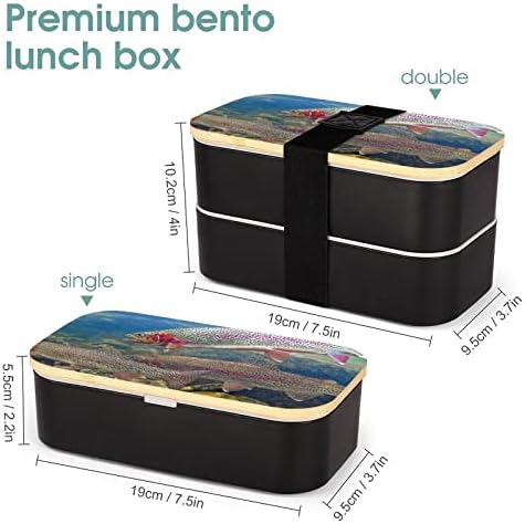 פורל זהב פורל בנטו קופסת אוכל בנטו דליפה מכולות מזון עם 2 תאים לפיקניק עבודה לא