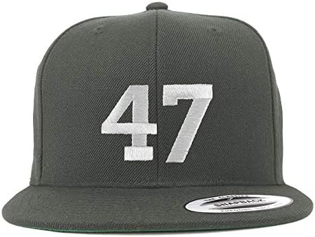 טרנדי הלבשה חנות מספר 47 לבן חוט רקום שטוח ביל סנאפבק בייסבול כובע