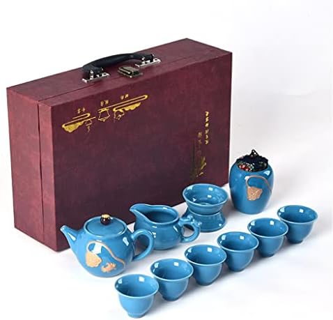 Xsnbh סט שלם של ערכות תה קונגפו, כוסות תה קרמיקה, קומקומים, סטים, קופסאות מתנה ביתיות, רעיונות למתנת מתנה