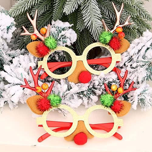 משקפי חג המולד של חידוש משקפי מסיבת חג המולד נצנצים עם משקפי ראייה משקפי חג המולד למשקפי חג המולד לקישוטי