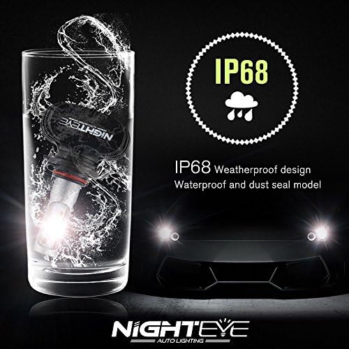 Nightyee LED בהיר במיוחד פנסי המיר של פנסי המרה - 9005 נורות LED All -in -One ללא מאוורר - 50 וולט כוח גבוה