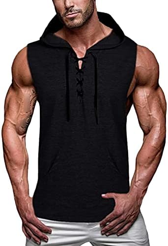 חולצות גופיית כותנה לגברים תחרה ללא שרוולים מזדמנים מוטס חוף טוניקה בתוספת גודל אימון עם אימון טריקו-אימון