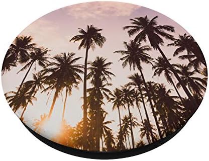 עצי דקל שקיעה גן עדן טרופי חוף קוקוס קוקוס עץ דקל פופגריפ: אחיזה ניתנת להחלפה לטלפונים וטבליות