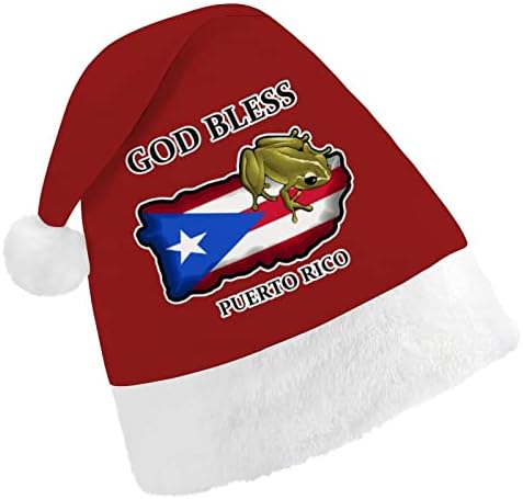 אלוהים יברך פורטו ריקו חג המולד כובע סנטה כובע עבור יוניסקס מבוגרים נוחות קלאסי חג המולד כובע עבור מסיבת חג