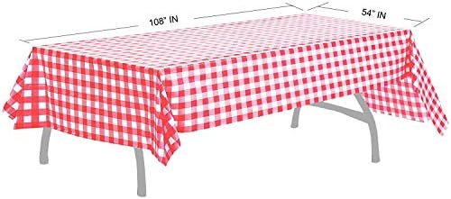 בריכברו מחשבים של 2 אדום & לבן פרימיום פלסטיק משובץ דגל מפות פיקניק שולחן מכסה, כיסויים המפלגה לטובת