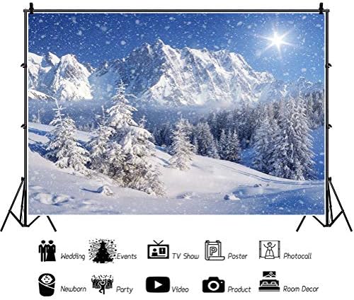 יונגפוטו 8 * 6 רגל חורף יער רקע פתיתי שלג שמש כחול שמיים שלג הר חג המולד רקע לצילום חדש שנה חג המולד תמונה