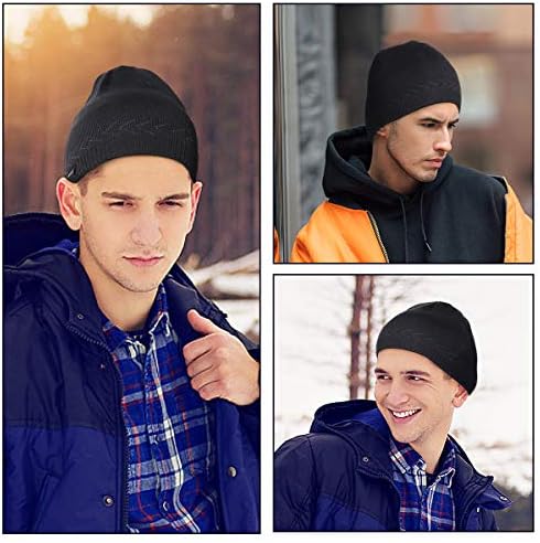 כובעי סריגה חמים לגברים בחורף כובע סרוג מזחלת שרוול כפת גולגולת רגיל