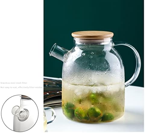 Wdbby זכוכית קיץ קומקום קומם קומט קומם עמיד בחום טמפרטורה גבוהה כוס מים קרים סיר מיץ פרחים