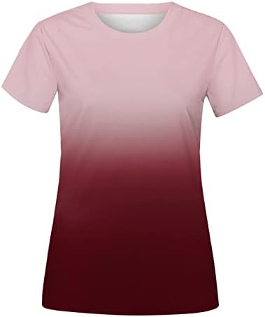 חולצת טריקו של קיץ של זלובה לנשים חולצות לבושות חולצות צוואר עגול שרוול קצר מודפס טוניקה לחולצות טריקו מזדמנים