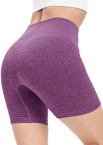 מכנסי אימון של Baydi לנשים 3 חבילות מותניים גבוהות מותניים חלקים מכנסיים קצרים יוגה אתלטים מכנסיים