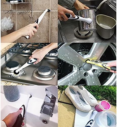 4 IN1 מברשת מנקה חשמלית סט מברשת מברשת מברשת מברשת בית משמר שימוש במטבח אמבטיה לשימוש באריחים, כיור, ניקוז
