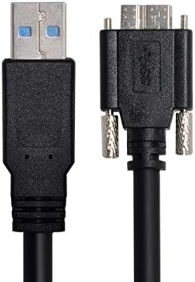 Cablecc 8m USB 3.0 סוג משחזר סוג זכר למיקרו USB 3.0 B זכר עם ברגי לוח הרכבה למצלמה