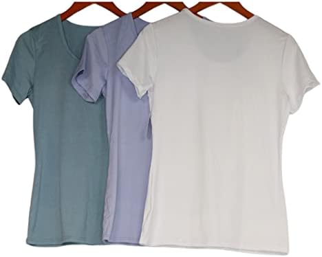 32 מעלות מגניבות לנשים 3 חבילות שרוול קצר שרוול קצר חולצות צוואר