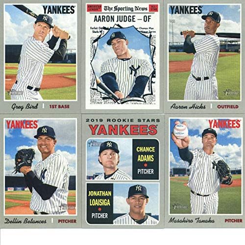 2019 Topps Heritage Baseball New York Yankees צוות סט של 12 קלפים: Sabathia, Luke Voit, Austin Romine, Masahiro