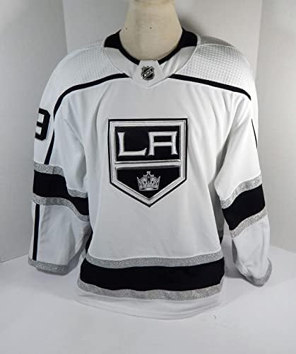 2021-22 לוס אנג'לס קינגס דילן רובינסון 79 משחק השתמשו בג'רזי לבן 3 - משחק משומש גופיות NHL