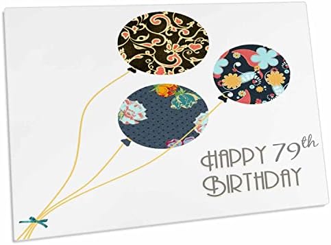 3drose Happy יום הולדת 79 - בלוני פרחים מסוגננים מודרניים. - כרית שולחן כרית הניבה מחצלות
