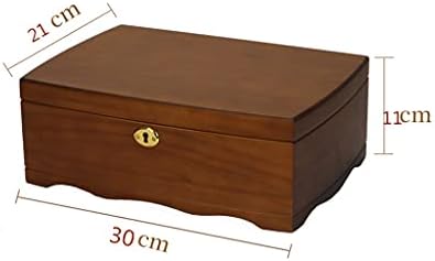 BBSJ קופסת אחסון Wenwan עם נעילה מעץ מלא קיבולת גדולה קופסת צמיד צמיד צמיד צמיד קופסת צמיד