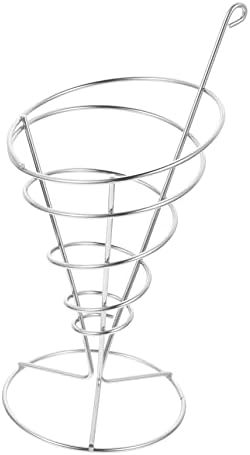 Upkoch Cone Chip Holder Oval סל ספל תצוגה מדף מדף אחסון מתכת סלי קונוס סל מחזיק מחזיק כריך צ'יפס צ'יפס