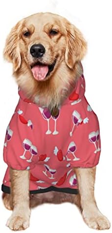 קפוצ'ון גדול כלב ולנטיין-ויין-זכוכית-אהבה סוודר בגדי חיות מחמד