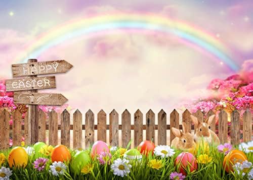 אביב פסחא רקע צבעוני ביצי ארנב עם קשת רקע עבור פסחא מסיבת קישוט תינוק מקלחת סטודיו אבזרי 12395