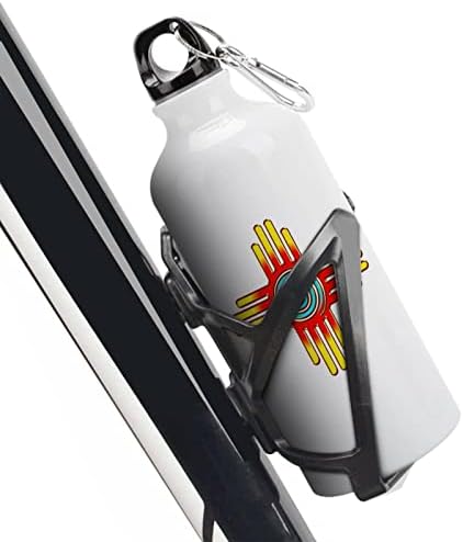 Zia Sun - Zia Pueblo - בניו מקסיקו בקבוקי מים אלומיניום עם קרבינר לשימוש חוזר לבקבוק ספורט ספל נסיעות לקמפינג