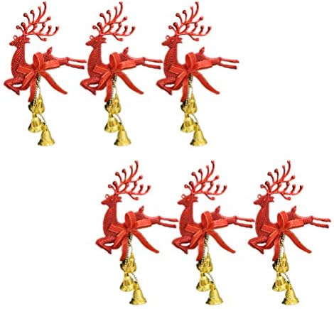 קיסנגל 12 יחידות חג המולד פעמוני ג'ינגל פעמוני נצנצים איילים קישוט פעמון חופשה איילים בצורת קישוט