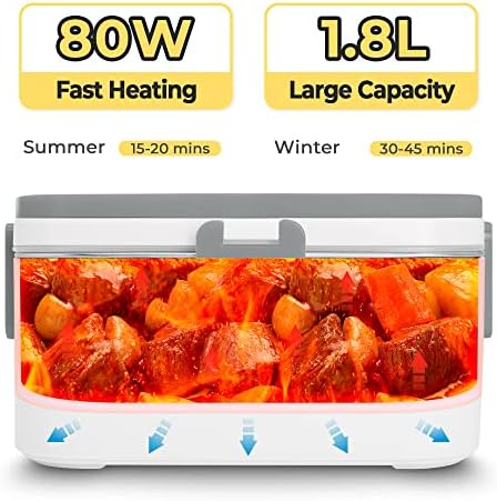 קופסת אוכל חשמלית לגברים ולנשים מחמם מזון 1.8 ליטר קיבולת גדולה 3 ב 1 12 וולט/24 וולט/110 וולט קופסאות