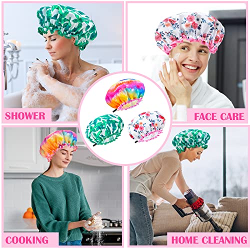 כובע מקלחת מתכוונן לנשים לשימוש חוזר עמיד למים - מכסה שיער גדול במיוחד XL XL לנשים שיער ארוך - מכסה
