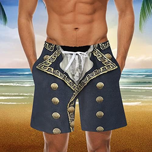 HDDK גזעי שחייה בקיץ לגברים מנשימה נושמת מכנסי חוף מזדמנים מצחיקים ג'נטלמנים גרפיים מדפיסים מכנסיים קצרים של