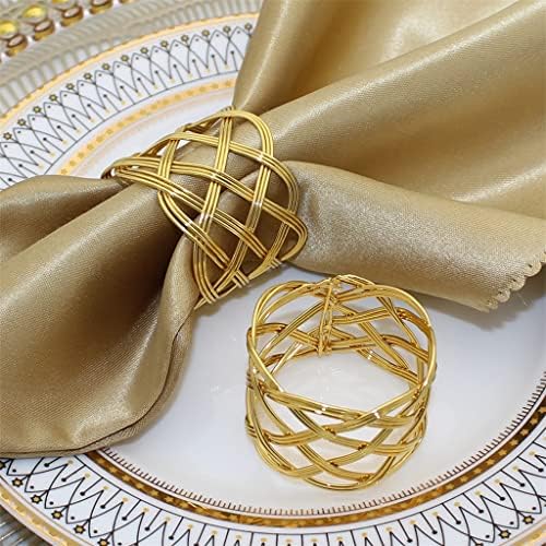 DHDM מפית זהב טבעות מתכת סרוויטה מפיות טבעת לחתונות למסיבת ארוחת ערב.
