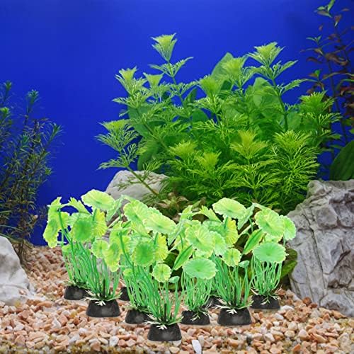 20 יחידות מלאכותי פרחי צמח מים עם מעמד מזויף אקווריום דגי טנק צמחים פו נוף דשא קישוט עבור משרד בית שולחן