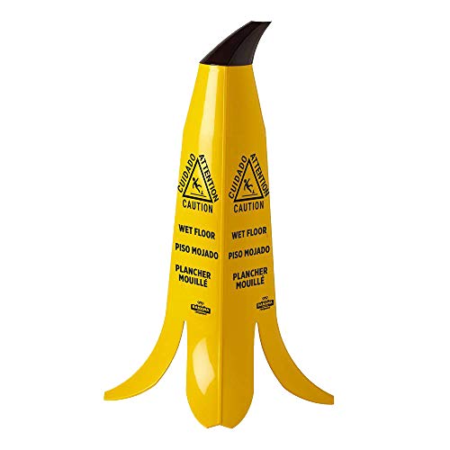 בננה על ידי השפעה מוצרים 2 סט-2 ' צהוב בננה רטוב רצפת קונוס עם חום גזע, 2 סט-צהוב