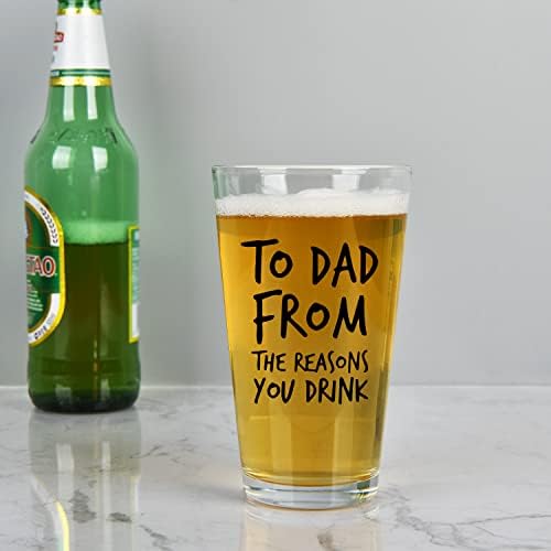 מתנת אבא-לאבא מהסיבות שאתה שותה כוס בירה 15 עוז, כוס בירה לאבא לאבא, אבא, אבא חדש מהבת בן - רעיון למתנה