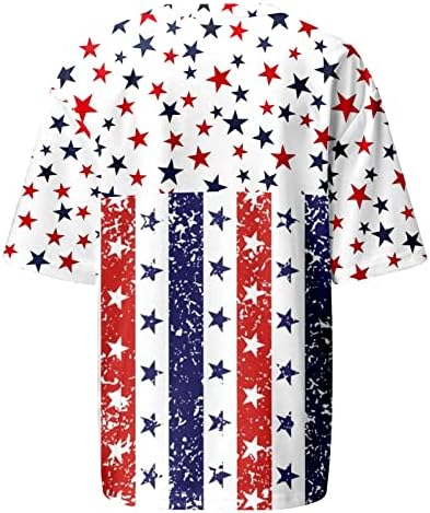 עניבת צבע טרקלין חולצות לילדה העשרה קצר שרוול סירת צוואר אמריקאי כוכב גרפי חולצות חולצת טי נשים 2023