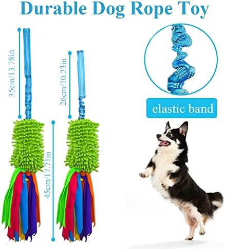 Gooseen Interactive Tug Tug צעצועים, צעצוע של חבל כלבים לעיסות אגרסיביות, צעצוע חריקת כלב עם ידית עם מיתרי כלב
