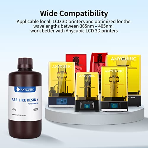 AnyCubic Lake ABS + שרף מדפסת תלת-ממדית, קשיחות ושרף ריפוי UV 405nm UV, שרף פוטופולימר רגיל דיוק גבוה