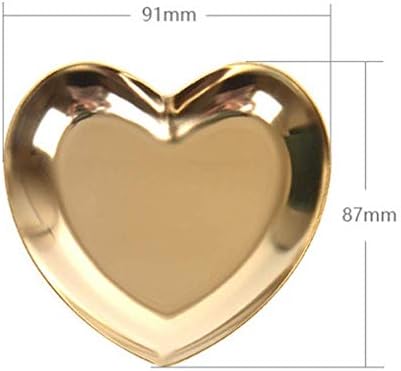 זהב לב בצורת תכשיטי מגש נירוסטה תכשיטי מחזיק שולחן עבודה ארגונית עבור טבעת, עגילים, שרשרת, צמיד ותליונים