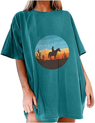 חולצת טריקו מערבית מדברית מערבית קקטוס רטרו שקיעה קקטוס חולצה גרפית חולצה מזדמנת