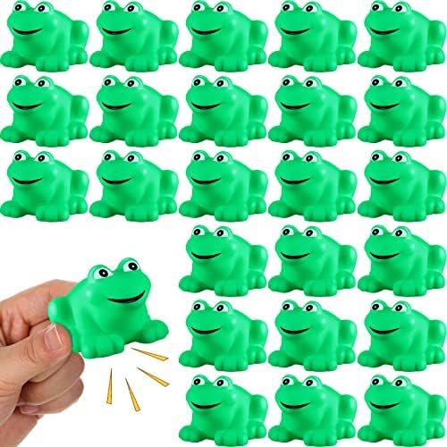 24 יחידות גומי צפרדעים חריקה וצף ירוק צפרדע גומי אמבט צעצוע תינוק מקלחת שחייה אמבטיה צעצועי