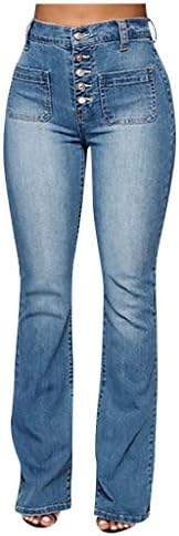מכנסיים רזים לנשים ג'ינס ג'ינס אורך רוכסן ג'ינס מתלקח ג'ינס דק כושר פעמון מותניים אמצע ג'ינס בגודל ג'ינס