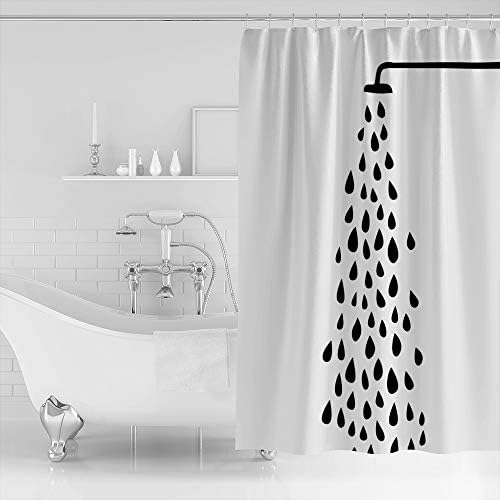 ראש מקלחת שחור של קסם ומים טיפות וילונות מקלחת וילונות אמבטיה לרחצה
