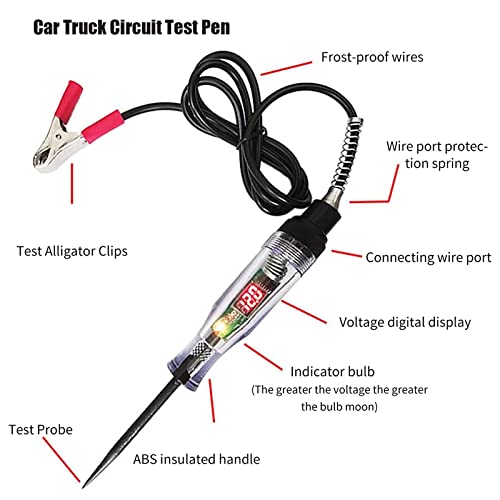עט בדיקת מעגל משאיות רכב, בודק מעגלים, 3-70V בודק מעגלי LED רכב דיגיטלי, עט בודק חשמלי עם מתח