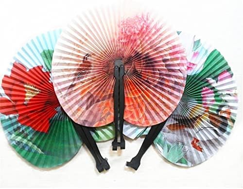 Slynsw 2 pcs סין בסגנון רטרו דפוס פרחים מאוורר מעריץ מתקפל מאוורר מפלגת חתונה עיצוב מלאכות צבע אקראיות