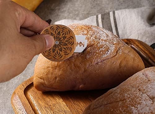 לוטי עץ לחם צולע שוצף חותך כלי, במבוק יד בעבודת בצק שאור ניקוד סכין ביצוע חותך צולע לחם כלי עבור