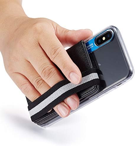 מחזיק כרטיס טופוווזו לגב הטלפון, הפוך מקל טלפון סלולרי על כיס הארנק לאייפון, אנדרואיד וסמארטפונים, שחור