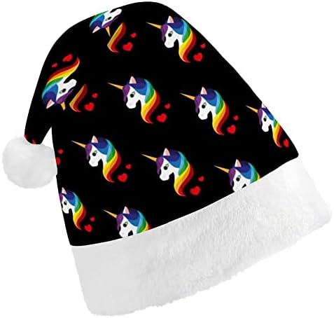 אני אוהב חד קרן חג המולד כובע סנטה כובע עבור יוניסקס מבוגרים נוחות קלאסי חג המולד כובע עבור מסיבת
