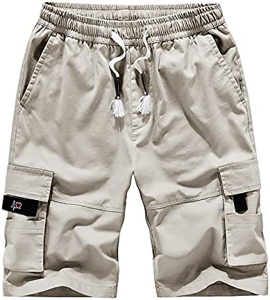 מכנסי טיול לטיולים בגברים מכנסי כיס משיכת אופנה כותנה חמש נקודות מכנסיים קצרים מכנסיים קצרים לגברים