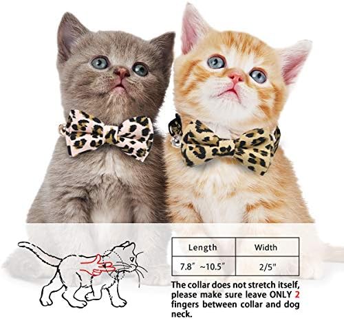 קודס 2 מארז / סט חתול צווארון הבדלני עם חמוד עניבת פרפר ופעמון עבור קיטי וכלבים קטנים אחרים חיות
