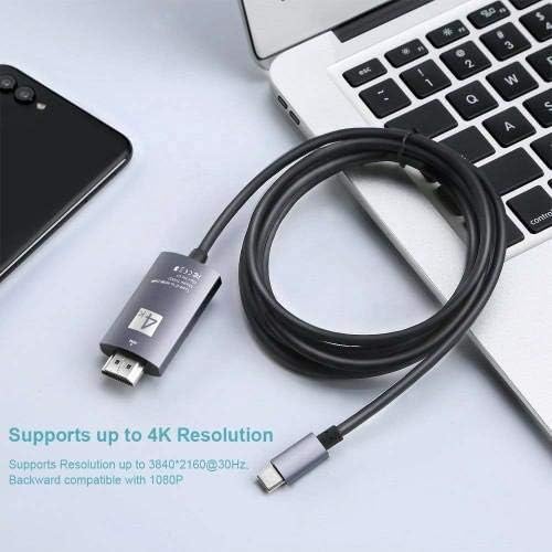כבל Boxwave תואם ל- StrendeVzone RG35XX - כבל SmartDisplay - USB Type -C ל- HDMI, USB C/HDMI כבל עבור