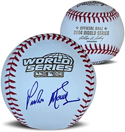פדרו מרטינז החתימה את סדרת העולם 2004 חתמה על בייסבול JSA COA עם מארז תצוגה